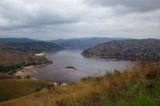 Blick auf Matadi am Kongo-Fluss
