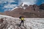 auf dem Gletscher am Kazbek