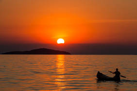 Sonnenuntergang über dem Lake Malawi