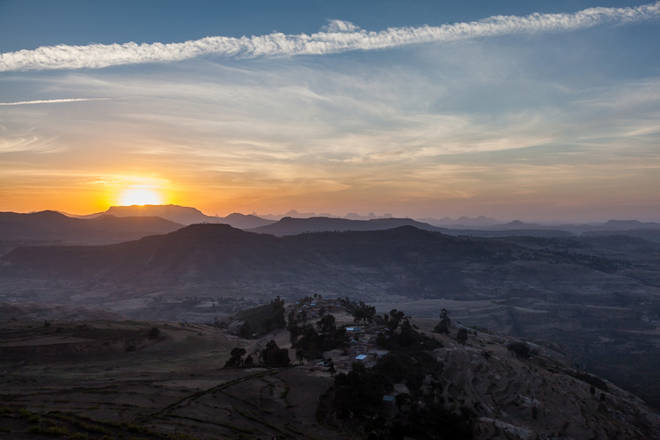 Sonnenuntergang an der Grenze zu Eritrea