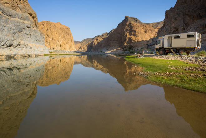 Traumstellplatz im Wadi Dayqah