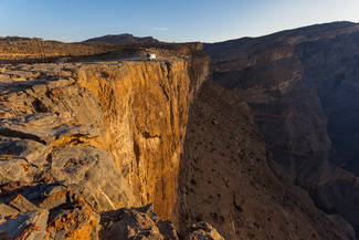 Jebel Shams View Point - unser wohlbekannter Übernachtungsplatz an der Panoramakante