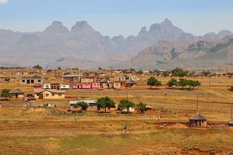 typisches Dorf im Zululand