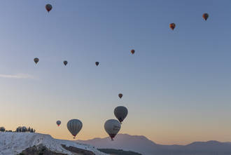 Heißluftballone, nun auch in Pamukkale