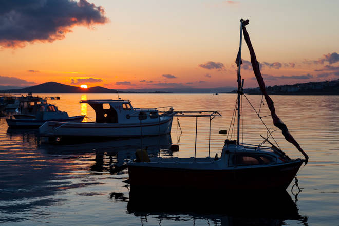 Sonnenuntergangsstimmung am Mittelmeer